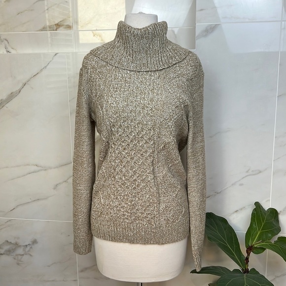 FADED GLORY Beige & Cream “OATMEAL”Cowl Neck Sweater, size M - Picture 1 of 6